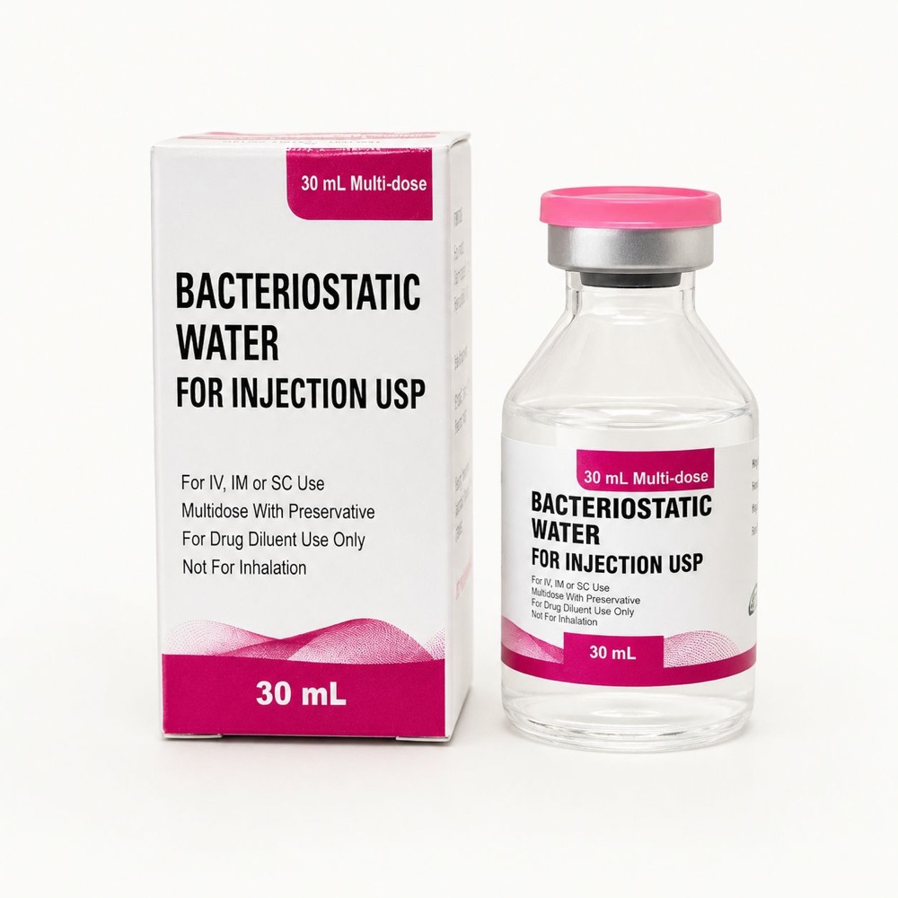 Bacteriostatic Water for Injection USP, 30 mL multi-dose PP vial with carton